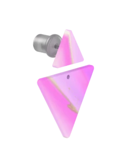 Wave Natural Stone Earrings -Silicone Jewelry & Accessories QLO NaturalStone WaveEarrings.Amethyst Angle Trans