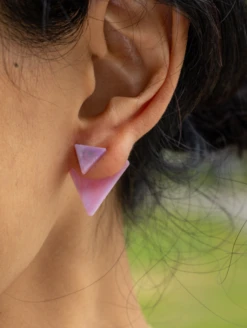 Wave Natural Stone Earrings -Silicone Jewelry & Accessories QLO NaturalStone WaveEarrings.Amethyst Lifestyle 01