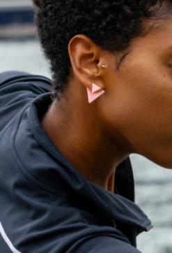 Wave Natural Stone Earrings -Silicone Jewelry & Accessories QLO NaturalStone WaveEarrings.RoseQuartz Hover