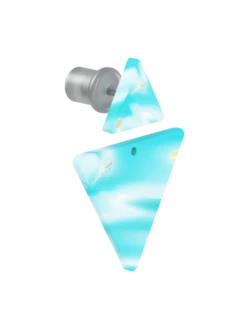 Wave Natural Stone Earrings -Silicone Jewelry & Accessories QLO NaturalStone WaveEarrings.Turquoise Angle Trans