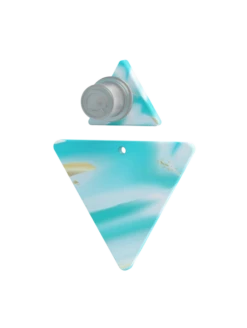 Wave Natural Stone Earrings -Silicone Jewelry & Accessories QLO NaturalStone WaveEarrings.Turquoise Front Trans