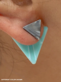 Wave Natural Stone Earrings -Silicone Jewelry & Accessories QLO NaturalStone WaveEarrings.Turquoise Lifestyle 02