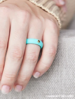 Women's Classic Ring For Charms -Silicone Jewelry & Accessories QLO.Charms.GOLDMOON.WhiteRing.Women Lifestyle 04