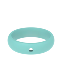 Women's Classic Ring For Charms -Silicone Jewelry & Accessories QLO.Charms.SilverHEART.BlueRing.Women Front