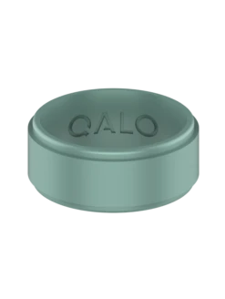 Men's Eva Shockey Polished Step Edge Silicone Ring -Silicone Jewelry & Accessories QLO.Eva3 .2024.PolishedStepEdge.MetallicForest.Men Front CMZ