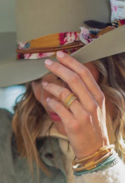 Women's Eva Shockey Woodland Strata Ring -Silicone Jewelry & Accessories QLO.Eva3 .2024.WoodlandStrata.GoldDesert.Women Hover