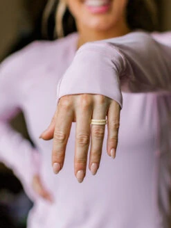 Women's Eva Shockey Sand Double Stack -Silicone Jewelry & Accessories QLO.Eva .Shockey.3.23.Web .PDP .Lifestyle.Womens.Stack .Sand .2