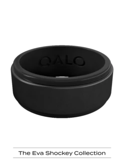 Men's Eva Shockey Polished Step Edge Silicone Ring -Silicone Jewelry & Accessories QLO.Eva .Shockey.3.23.Web .PDP .Mens .Metallic.Step .Edge .Black .2