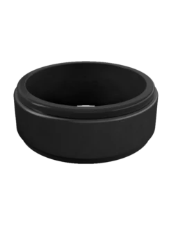 Men's Eva Shockey Polished Step Edge Silicone Ring -Silicone Jewelry & Accessories QLO.Eva .Shockey.3.23.Web .PDP .Mens .Metallic.Step .Edge .Black .Customizable.1 2