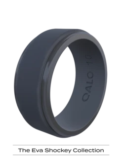 Men's Eva Shockey Polished Step Edge Silicone Ring -Silicone Jewelry & Accessories QLO.Eva .Shockey.3.23.Web .PDP .Mens .Step .Edge .Blue .Ridge .1