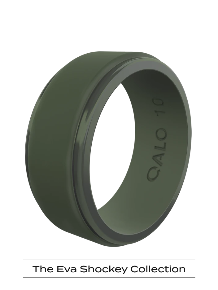 Men's Eva Shockey Polished Step Edge Silicone Ring