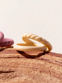 Women's Eva Shockey Classic Stackable Silicone Ring -Silicone Jewelry & Accessories QLO.Eva .Shockey.3.23.Web .PDP .Studio.Womens.Classic.Stackable.Sand .2 1