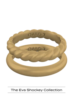 Women's Eva Shockey Antique Gold Double Stack -Silicone Jewelry & Accessories QLO.Eva .Shockey.3.23.Web .PDP .Womens.Stack .Gold .2
