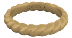 Women's Eva Shockey Twist Stackable Silicone Ring -Silicone Jewelry & Accessories QLO.Eva .Shockey.3.23.Web .PDP .Womens.Twist .Stackable.Gold .Builder