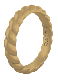 Women's Eva Shockey Twist Stackable Silicone Ring -Silicone Jewelry & Accessories QLO.Eva .Shockey.3.23.Web .PDP .Womens.Twist .Stackable.Gold .Preview.1