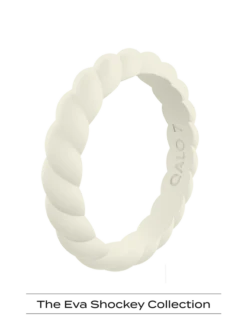 Women's Eva Shockey Twist Stackable Silicone Ring -Silicone Jewelry & Accessories QLO.Eva .Shockey.3.23.Web .PDP .Womens.Twist .Stackable.Sand .1