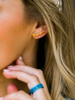 Women's Antler Earrings -Silicone Jewelry & Accessories QLO.Eva .Shockey.4.0.2023.PDP .Womens.Antler.Earring.Gold .3