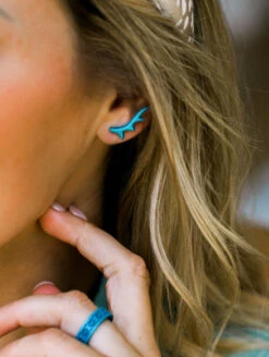 Women's Antler Earrings -Silicone Jewelry & Accessories QLO.Eva .Shockey.4.0.2023.PDP .Womens.Antler.Earring.Peacock.3