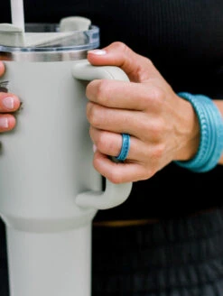 Women's Eva Shockey Smoky Mountains Silicone Ring -Silicone Jewelry & Accessories QLO.Eva .Shockey.4.0.2023.PDP .Womens.Mountain.Ring .Peacock.3