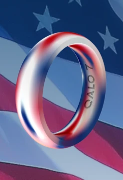 Women's RWB Folds Of Honor Classic Ring -Silicone Jewelry & Accessories QLO.FOH .Classic.RWB .Women Hover