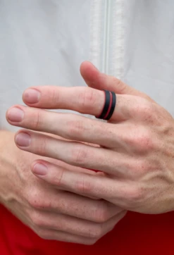 Men's Folds Of Honor Firefighter Strata Ring -Silicone Jewelry & Accessories QLO.FOH .Firefighter.BlackRed.Men Hover