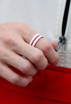 Men's Folds Of Honor Nurse Strata Ring -Silicone Jewelry & Accessories QLO.FOH .Nurse .WhiteRed.Men Hover