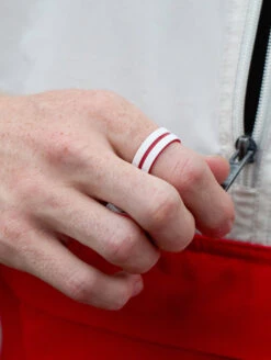 Men's Folds Of Honor Nurse Strata Ring -Silicone Jewelry & Accessories QLO.FOH .Nurse .WhiteRed.Men Lifestyle 01