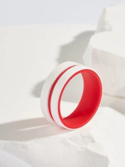 Men's Folds Of Honor Nurse Strata Ring -Silicone Jewelry & Accessories QLO.FOH .Nurse .WhiteRed.Men Lifestyle 02