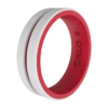 Women's Folds Of Honor Nurse Strata Ring -Silicone Jewelry & Accessories QLO.FOH .Nurse .WhiteRed.Women Angle