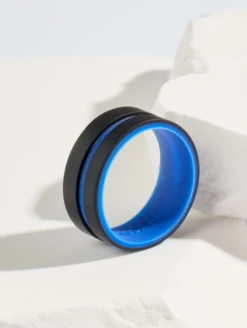 Men's Folds Of Honor Police Strata Ring -Silicone Jewelry & Accessories QLO.FOH .Police.BlackNavy.Men Lifestyle 02