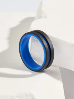 Women's Folds Of Honor Police Strata Ring -Silicone Jewelry & Accessories QLO.FOH .Police.BlackNavy.Women Lifestyle 02