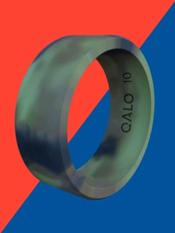 Men's Camo Basic Silicone Ring -Silicone Jewelry & Accessories QLO.Free Military Ring.2023.Web .PDP .3.3