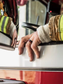 Men's Thin Red Line Gift Set -Silicone Jewelry & Accessories QLO.GiftSet.Men sHolidayRingBundleHRing.Lifestyle