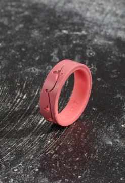 Women's Glow Flutter Strata Ring -Silicone Jewelry & Accessories QLO.GlowFlutter.RoseRed.Women Lifestyle.Hover