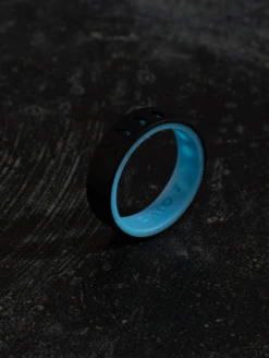 Women's Glow Moon Phases Strata Ring -Silicone Jewelry & Accessories QLO.GlowMoonPhases.BlackBlue.Women Lifestyle 02