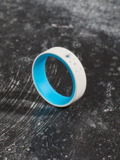 Women's Glow Night Sky Strata Ring -Silicone Jewelry & Accessories QLO.GlowNightSky.WhiteBlue.Women Lifestyle 01