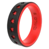 Women's Glow Stars Strata Ring -Silicone Jewelry & Accessories QLO.GlowStars.BlackRed.Women Angle
