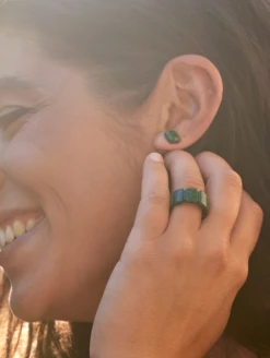 Emme Earrings -Silicone Jewelry & Accessories QLO.HolidayCollection.Emme .Earrings.Emerald.Women Lifestyle 02