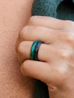 Women's Shine Double Stack -Silicone Jewelry & Accessories QLO.HolidayCollection.HolidayShine.StackableRings.Women Lifestyle 01