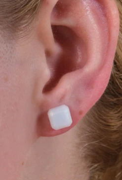 Women's Holographic Emme Earrings -Silicone Jewelry & Accessories QLO.Holographic.EmmeEarrings.White Hover