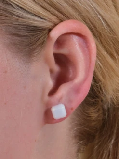 Women's Holographic Emme Earrings -Silicone Jewelry & Accessories QLO.Holographic.EmmeEarrings.White Lifestyle 01