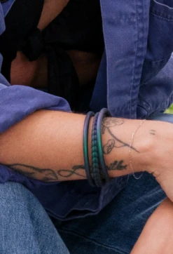 Women's Holographic Essential Bangles -Silicone Jewelry & Accessories QLO.Holographic.EssentialBangles.Green Hover