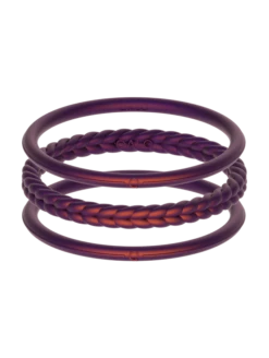 Women's Holographic Essential Bangles -Silicone Jewelry & Accessories QLO.Holographic.EssentialBangles.Red Angle