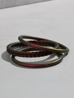 Women's Holographic Essential Bangles -Silicone Jewelry & Accessories QLO.Holographic.EssentialBangles.Red Lifestyle 02