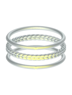 Women's Holographic Essential Bangles -Silicone Jewelry & Accessories QLO.Holographic.EssentialBangles.White Angle