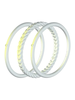 Women's Holographic Essential Bangles -Silicone Jewelry & Accessories QLO.Holographic.EssentialBangles.White Front