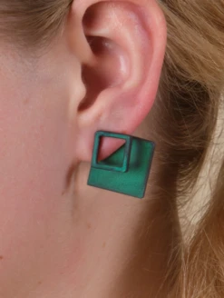 Women's Holographic Sky Earrings -Silicone Jewelry & Accessories QLO.Holographic.SkyEarrings.Green Lifestyle 01