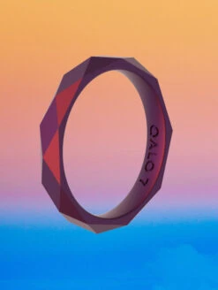 Women's Holographic Geo Stackable Silicone Ring -Silicone Jewelry & Accessories QLO.Holographic.Stackables.Web .PDP .Lifestyle.1 5V2