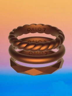 Women's Holographic Geo Stackable Silicone Ring -Silicone Jewelry & Accessories QLO.Holographic.Stackables.Web .PDP .Lifestyle.2 5V3