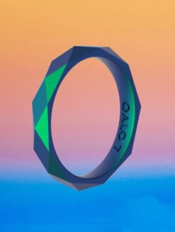 Women's Holographic Geo Stackable Silicone Ring -Silicone Jewelry & Accessories QLO.Holographic.Stackables.Web .PDP .Lifestyle.3 5V2